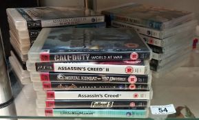A collection of 23 boxed PS3 games including Assassins Creed etc