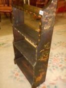 A Chinoiserie style painted book case, COLLECT ONLY.