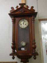 A Victorian mahogany Vienna wall clock, COLLECT ONLY.