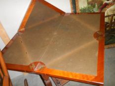 A mahogany envelope card table, COLLECT ONLY.