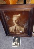 An early oak framed and glazed print of a portrait of the Doge of Venice by Leonardo Loredan