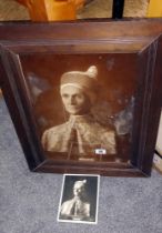 An early oak framed and glazed print of a portrait of the Doge of Venice by Leonardo Loredan