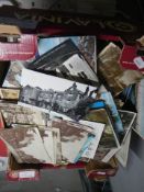 A box of miscellaneous postcards including topography.