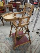 A 19/20th century child's metamorphic high chair, COLLECT ONLY.