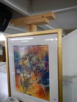 A framed and glazed print by MBARRA modern abstract featuring female form and faces. COLLECT ONLY.