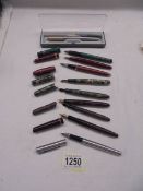 A mixed lot of old fountain pens including Parker, Osmiroid, Blackbird etc.,