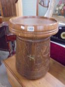 An unusual carved table top cupboard. COLLECT ONLY.