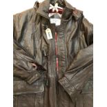 Menâ€™s Large Leather Coat. Good Condition