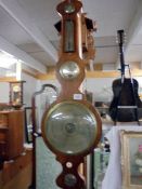 A Victorian aneroid banjo barometer, missing tubes, COLLECT ONLY.