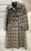 Pure Wool Long Coat. Made in Scotland. Tie inside and button fasting