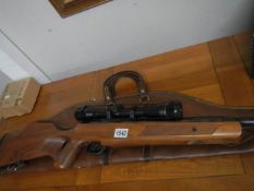 A Sirocco air rifle .22 gas filled including cleaning kit, target and pellets, COLLECT ONLY.
