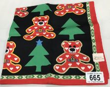 Rare Vivienne Westwood Mini scarf / handkerchief with bears and Christmas trees