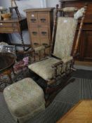 An American rocking chair with foot stool, COLLECT ONLY.