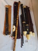 A quantity of assorted recorders.