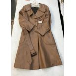 Long Leather Coat with attachable / removeable belt