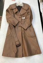 Long Leather Coat with attachable / removeable belt
