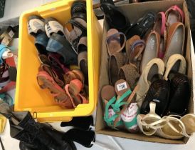 Quantity of shoes. Various sizes (2 boxes). Including Clarks, Jenny by Ara & Jana, Pavers etc