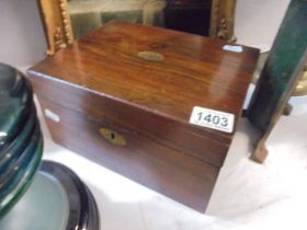 A mahogany box.