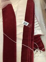 Pair of red velvet curtains (lined)