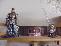 A Knight fire implement stand, an owl poker stand and fire front.
