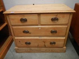 An early to mid Victorian 2 over chest of drawers, 76H x 86W x 43D (cm). COLLECT ONLY.
