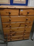 A modern two over five pine chest of drawers, COLLECT ONLY.