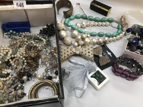 A box of mixed costume jewellery