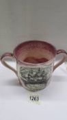 A large Sunderland Lustre two handled loving cup - The Sailor's Farewell.