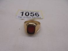 A 9ct gold gents ring, size N, 5.4 grams.