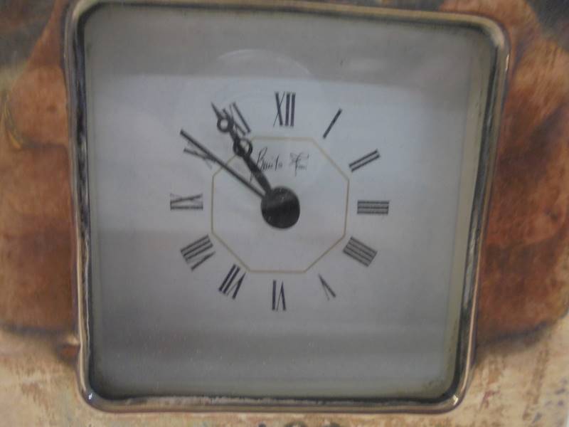 A silver fronted battery clock. - Image 2 of 3