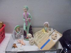 A mixed lot including miniature oriental nodding figure, miniature 'matchbox doll' (missing a leg),
