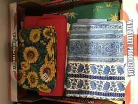Quantity of fabric and table cloths