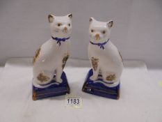 A pair of 20th century Staffordshire style cats.