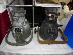 A pair of Strand Electric early theatre spot lights.