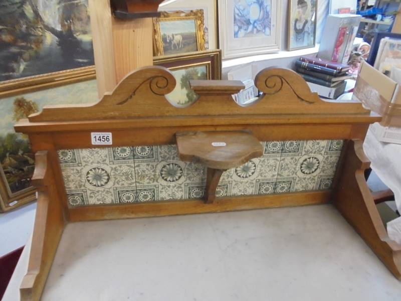 An Edwardian oak tiled back washstand, COLLECT ONLY, - Image 2 of 2