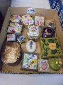 A mixed lot of trinket and pill boxes etc.,