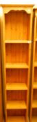 A modern pine four shelf bookcase, 185 x 40 x 22 cm. COLLECT ONLY.