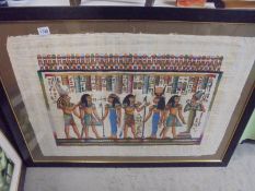 A large framed and glazed Egyptian Goddess picture, COLLECT ONLY.