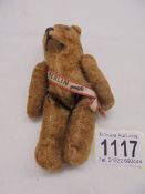A mid 20th century Berlin teddy bear, 12 cm tall.