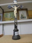 A wooden crucifix.