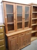 A two piece modern glazed top dresser, 188 x 116 x 43 cm, COLLECT ONLY.