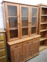 A two piece modern glazed top dresser, 188 x 116 x 43 cm, COLLECT ONLY.