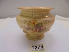 A Royal Worcester hand painted pot, Rd. NO. 232519.