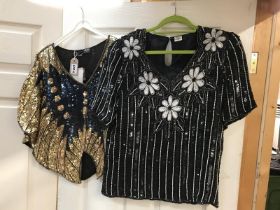 2 x Ladies sequin tops. 1x New with tags. SIze M & x Large