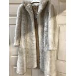 Size 16 Faux Fur Ladies coat. General wear and marks. Metal hook and eye fastening