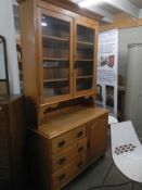 A solid pine dresser with glazed top, COLLECT ONLY.