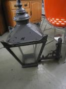 A large vintage metal wall mounted street lamp, COLLECT ONLY.