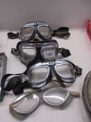 Four pairs of vintage motorcycle goggles (the grey pair a/f rubber perished) others good.