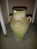 A terracotta garden urn, 43 cm high, COLLECT ONLY.