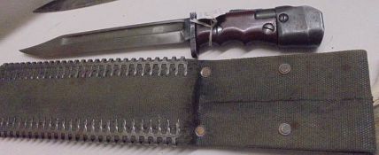 A 1944 German bayonet with scabbard.